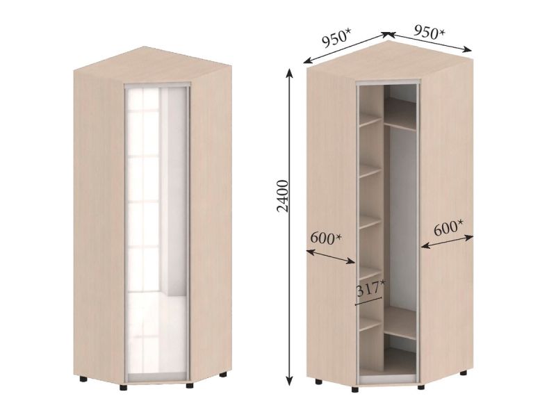 Buy Corner Wardrobe One Door Shu 3 Mvs Inexpensive – Corner Wardrobes: Web  Shop Based On Okaycms With 1 Door Corner Wardrobes (View 4 of 15)
