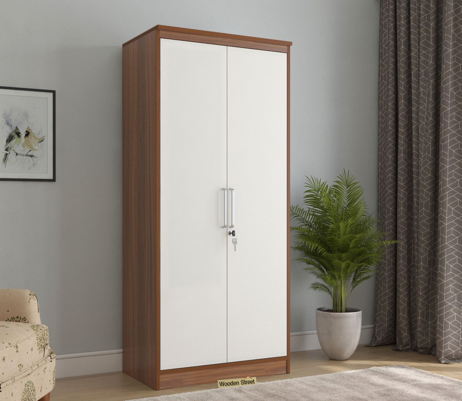 Buy Denver Engineered Wood Two Door Wardrobe (exotic Teak Finish) Online In  India At Best Price – Modern Wardrobes – Bedroom Cabinets – Storage  Furniture – Furniture – Wooden Street Product Within Cheap 2 Door Wardrobes (Photo 11 of 15)