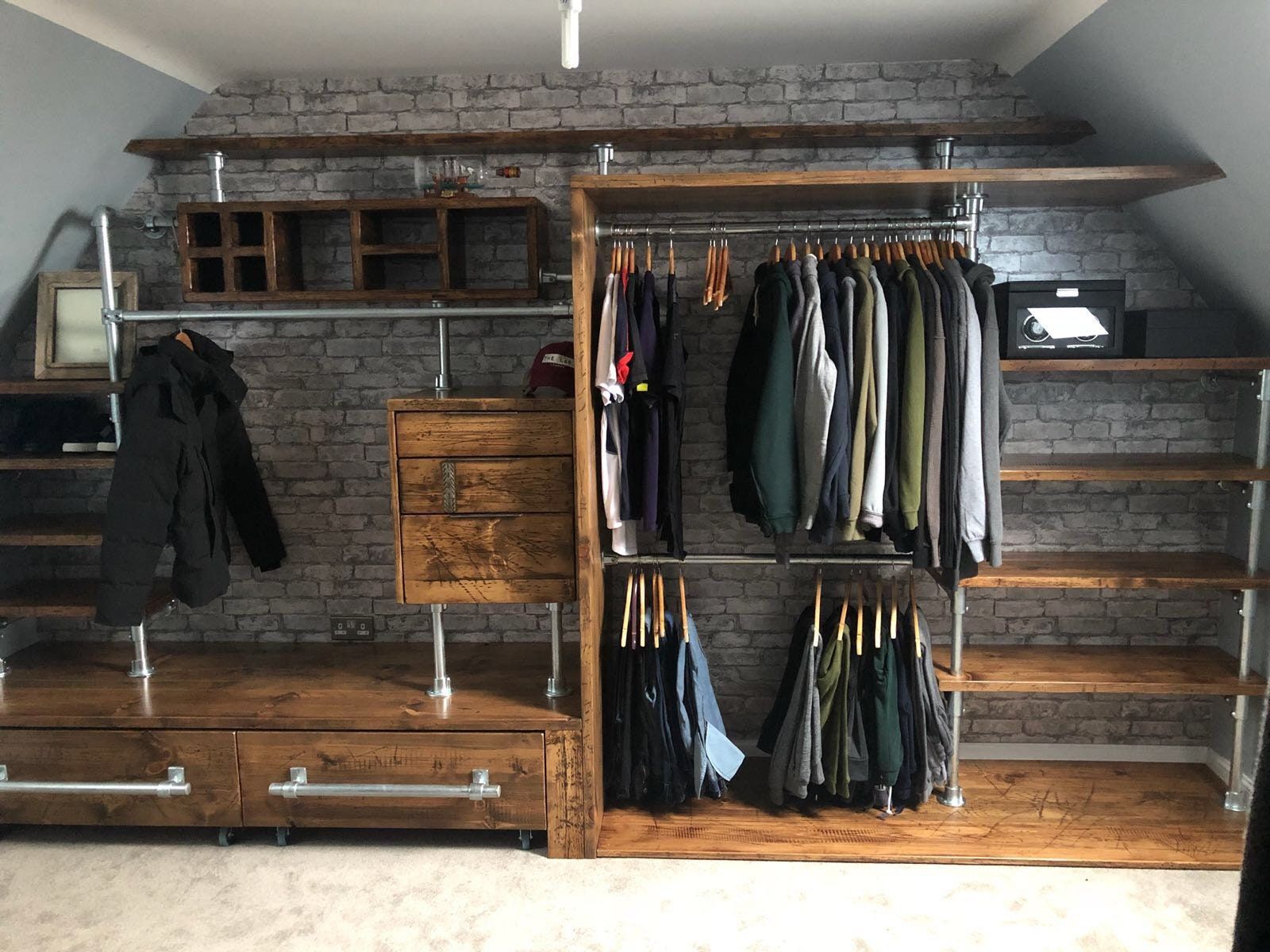 Buy Wardrobe Industrial Style Made With Reclamied Timber Bespoke Online In  India – Etsy With Regard To Industrial Style Wardrobes (Photo 1 of 15)