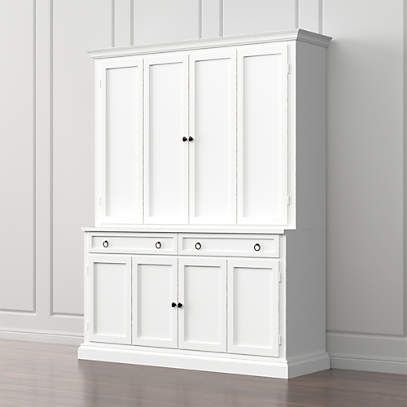 Cameo 2 Piece White Entertainment Center + Reviews | Crate & Barrel Intended For Cameo 2 Door Wardrobes (Photo 14 of 15)