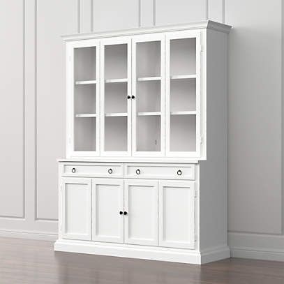 Cameo 2 Piece White Glass Door Wall Unit + Reviews | Crate & Barrel With Regard To Cameo 2 Door Wardrobes (Photo 7 of 15)
