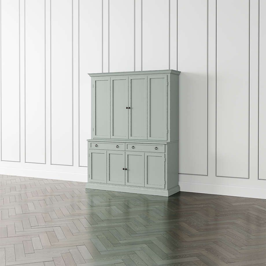 Cameo Blue Grey 2 Piece Entertainment Center With Wood Doors + Reviews |  Crate & Barrel For Cameo Wardrobes (Photo 9 of 15)