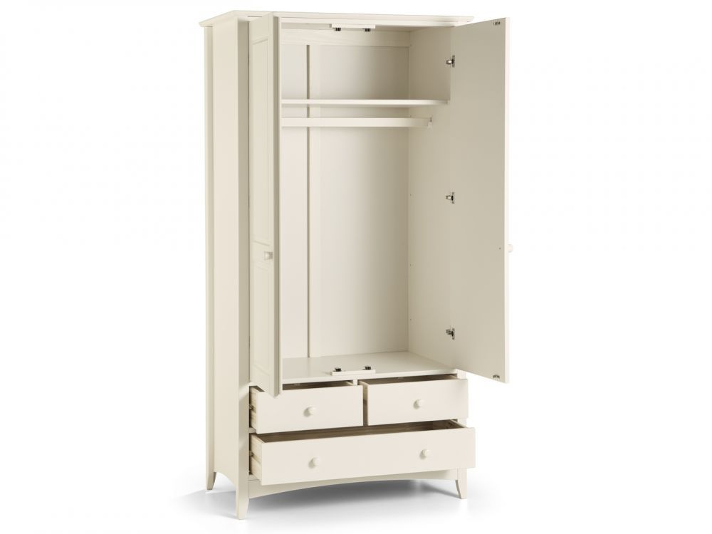 Cameo Combination Wardrobe Stone White – Terrys Bed Centre For Cameo Wardrobes (View 7 of 15)