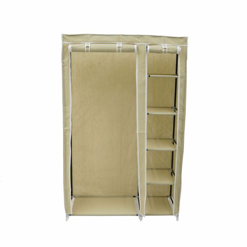 Canvas Wardrobe | Fabric Wardrobe To Maximise Your Small Space In Double Canvas Wardrobes Rail Clothes Storage (Photo 5 of 15)