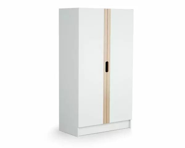 Carrousel White And Beech Wardrobe – At4 For White Cheap Wardrobes (Photo 5 of 15)