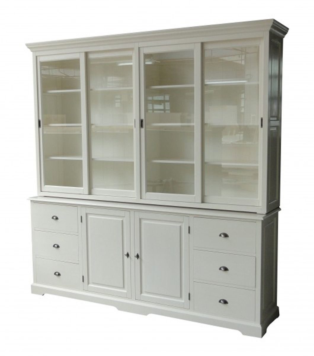 Casa Padrino Big Shabby Chic Cottage Style Wardrobe With 4 Doors And 6  Drawers – Buffet Cabinet – Cabinet Room | Casa Padrino With Large Shabby Chic Wardrobes (View 5 of 15)