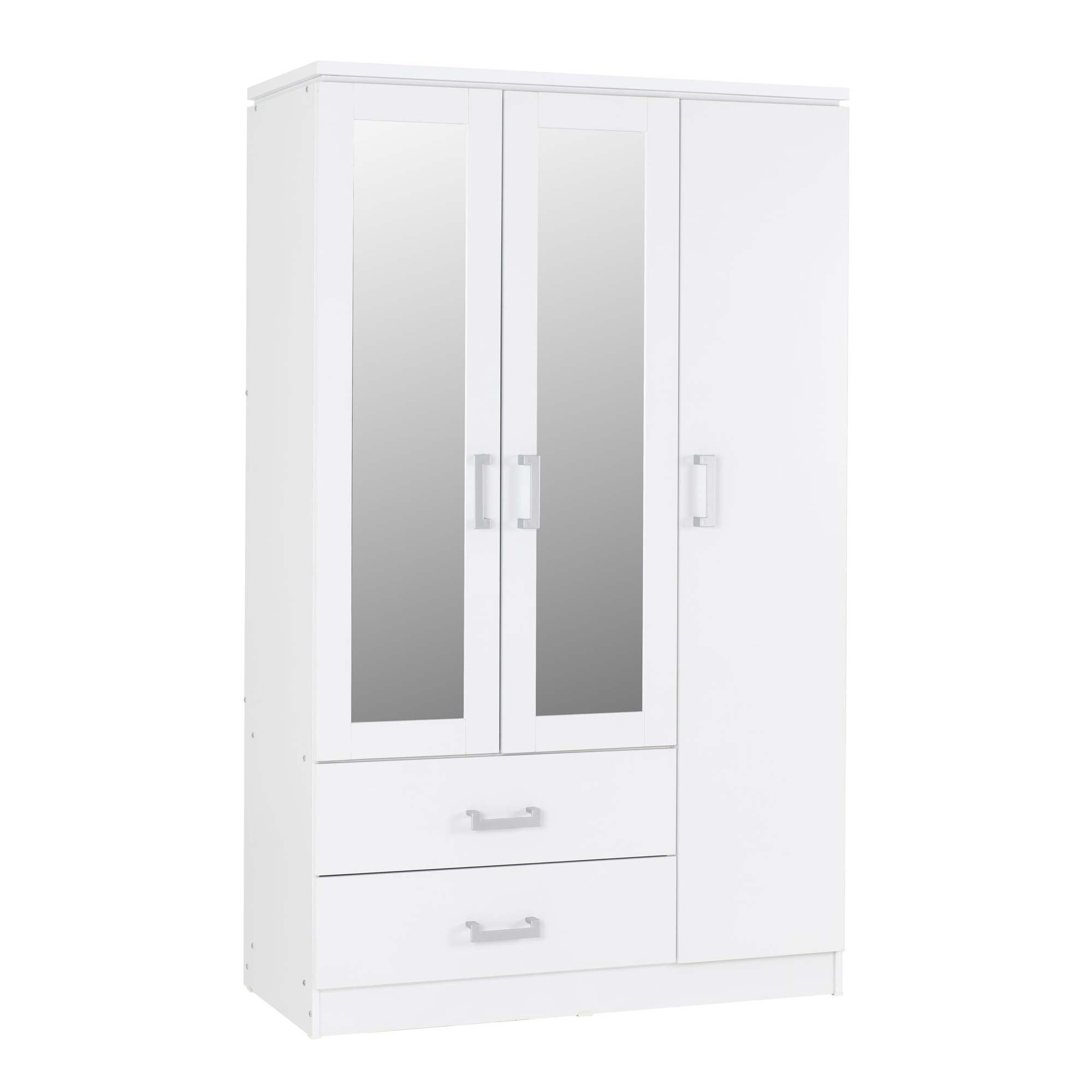 Charles White 3 Door 2 Drawer Wardrobe | Wardrobes | Bedroom Storage Intended For White 3 Door Wardrobes With Drawers (Photo 12 of 15)