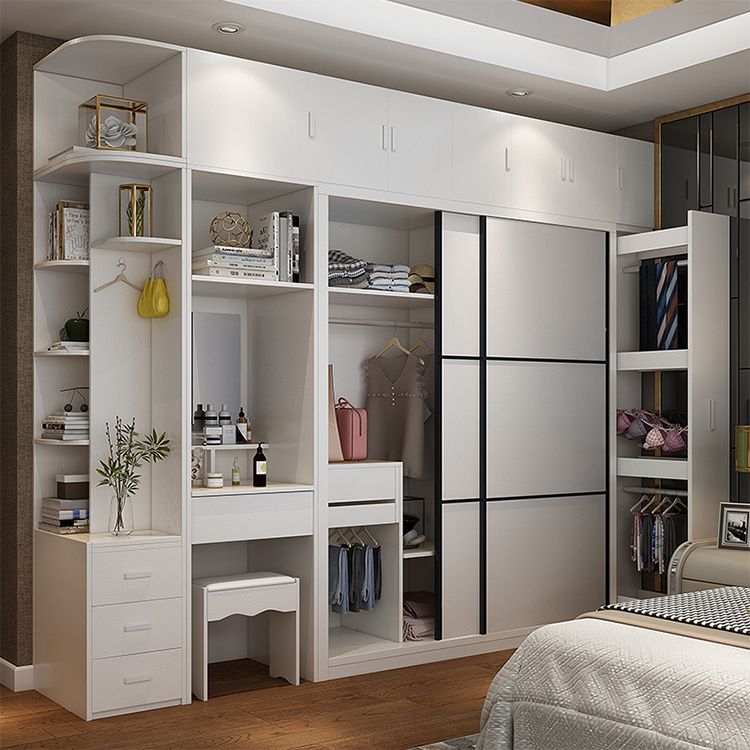 Cheap Double Wooden Sliding Door Bedroom Wardrobes Design Multi Use Modern  Wooden Furniture Clothes Wardrobe For Bedroom – China Walk In Closet,  Modern Clothes Walk In Closet | Made In China Pertaining To Cheap Double Wardrobes (Photo 13 of 15)