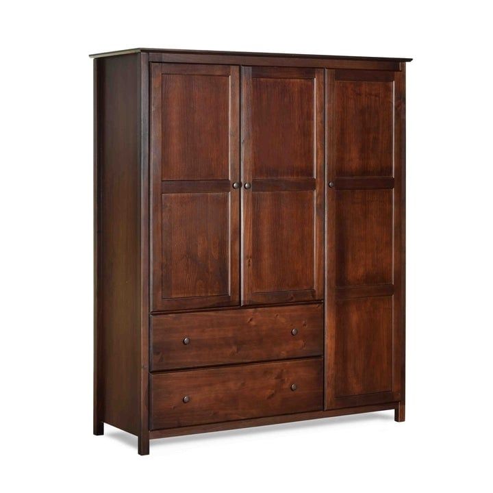 Cherry Wood Finish Bedroom Wardrobe Armoire Cabinet Closet – 72" H X 59.5"  W X  (View 2 of 15)