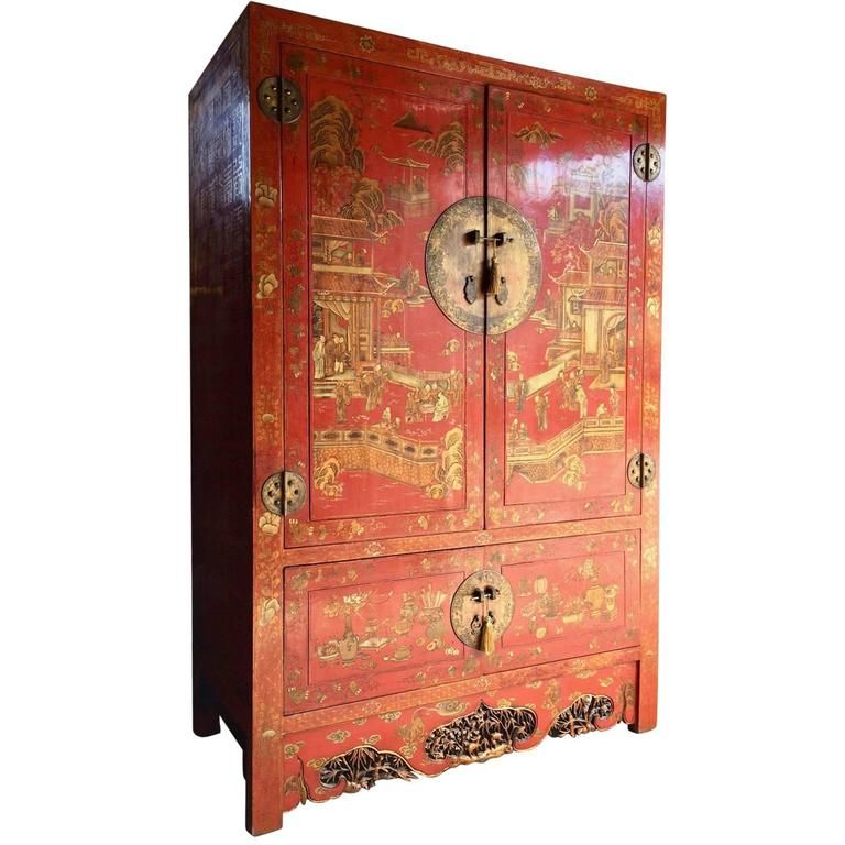 Chinese Wardrobe Cupboard Cabinet Dresser Shanxi Chinoiserie Lacquered At  1stdibs | Chinese Dresser Cabinet, Chinese Wardrobe Cabinet, Chinese  Wardrobes Pertaining To Chinese Wardrobes (View 9 of 15)