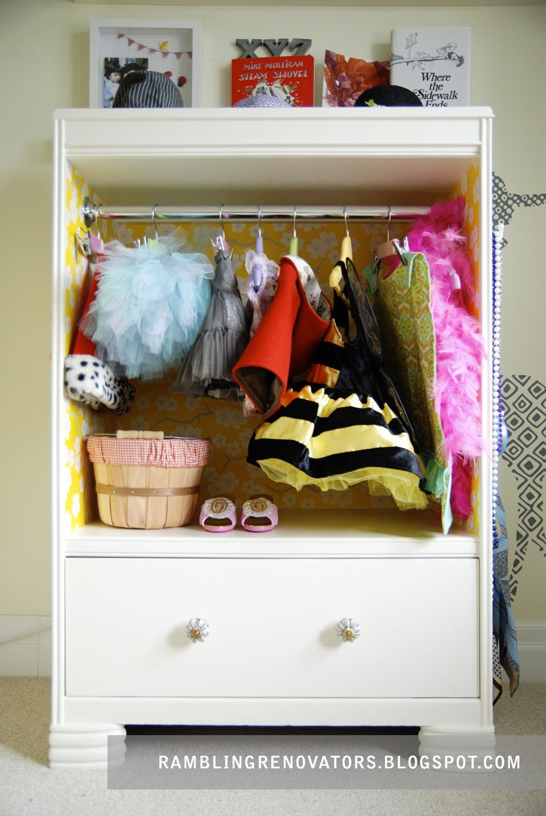 Chloe's Diy Dress Up Closet – Rambling Renovators In Kids Dress Up Wardrobes Closet (View 8 of 15)