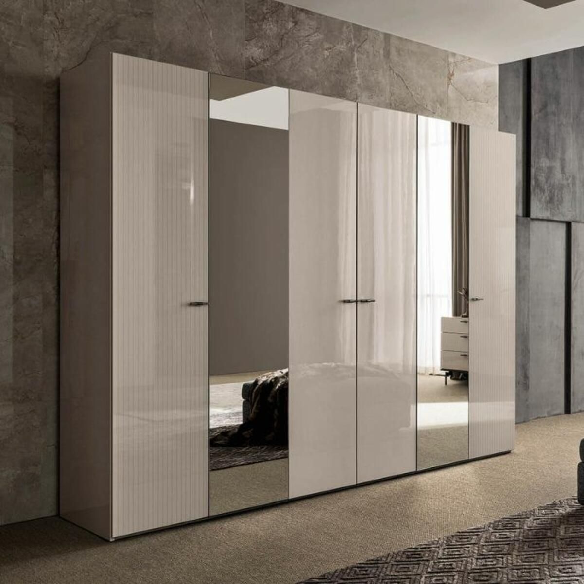 Claire 6 Door Mirrored Wardrobe – Bova Contemporary Furniture – Dallas,  Texas Modern Furniture Store For 6 Door Wardrobes Bedroom Furniture (Photo 2 of 15)