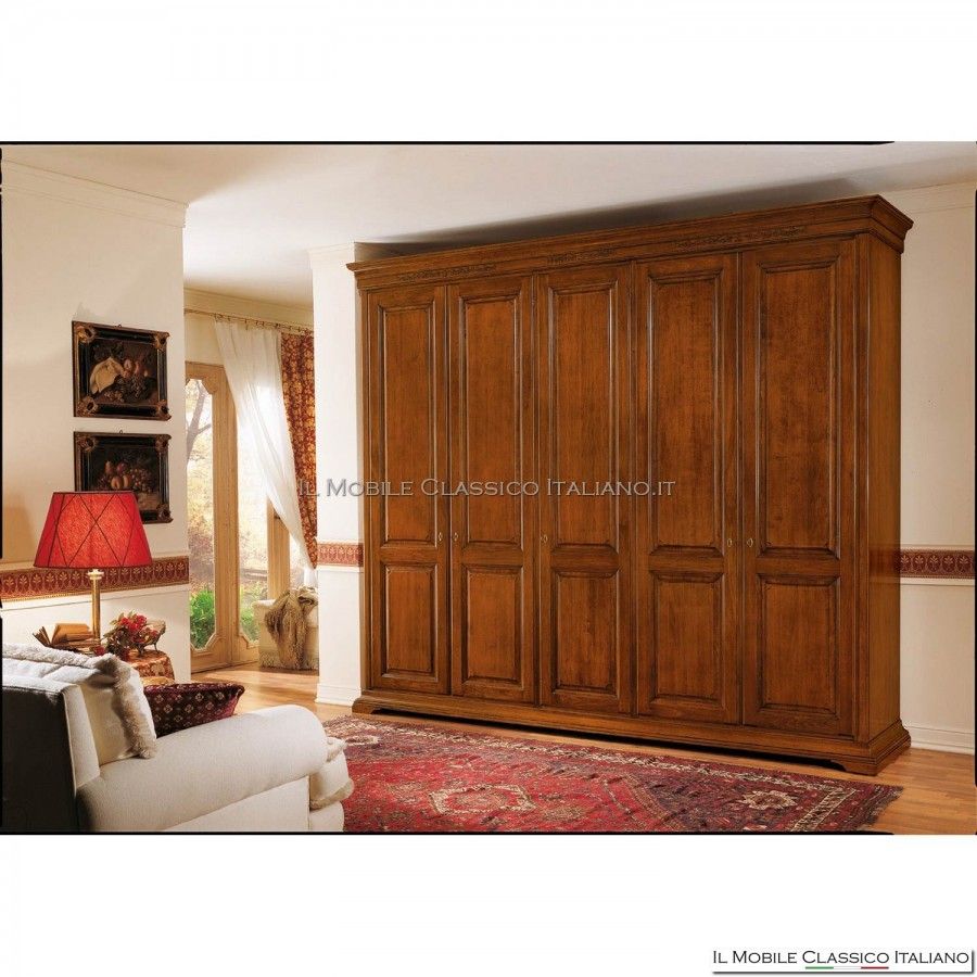 Classic 5 Door Carved Wardrobe – Classic Wardrobes In Solid Wood Intended For 5 Door Wardrobes (Photo 6 of 15)
