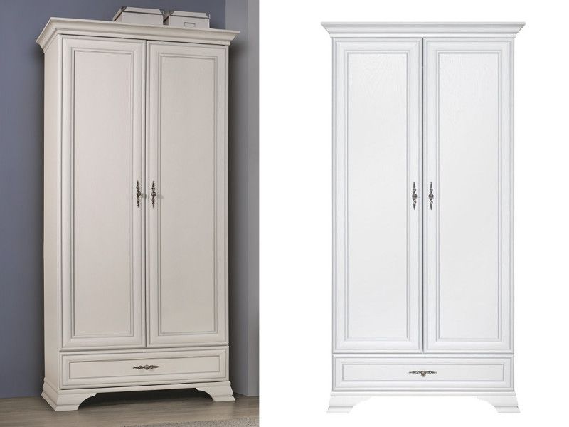 Classic White Matt Elegant Scratch Resistant Two Door Double Wardrobe With  Hanging Rail And Storage Shelf | Impact Furniture Within Large Double Rail Wardrobes (View 12 of 15)