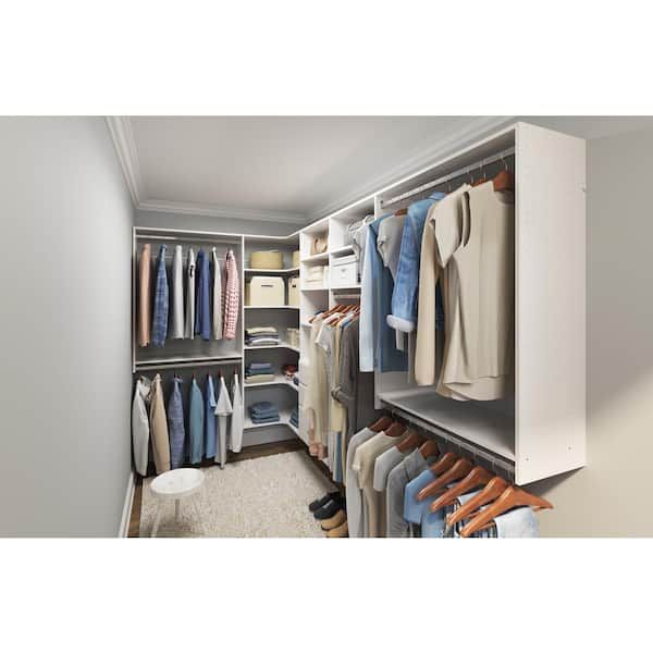 Closet Evolution 30 In. W White Corner Unit Wall Mount 6 Shelf Wood Closet  System Wh31 – The Home Depot Intended For 4 Shelf Closet Wardrobes (Photo 15 of 15)