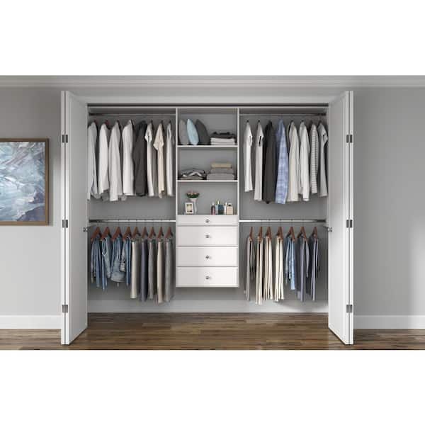 Closet Evolution Ultimate 60 In. W – 96 In. W Tower Wall Mount 6 Shelf Wood  Closet System Wh19 – The Home Depot In 96 Inches Wardrobes (Photo 2 of 15)