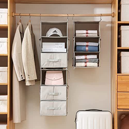 Closet Organizer, 2 Separable 3 Shelf Hanging Shelves For Wardrobe And  Storage | Ebay With Regard To 2 Separable Wardrobes (Photo 1 of 15)