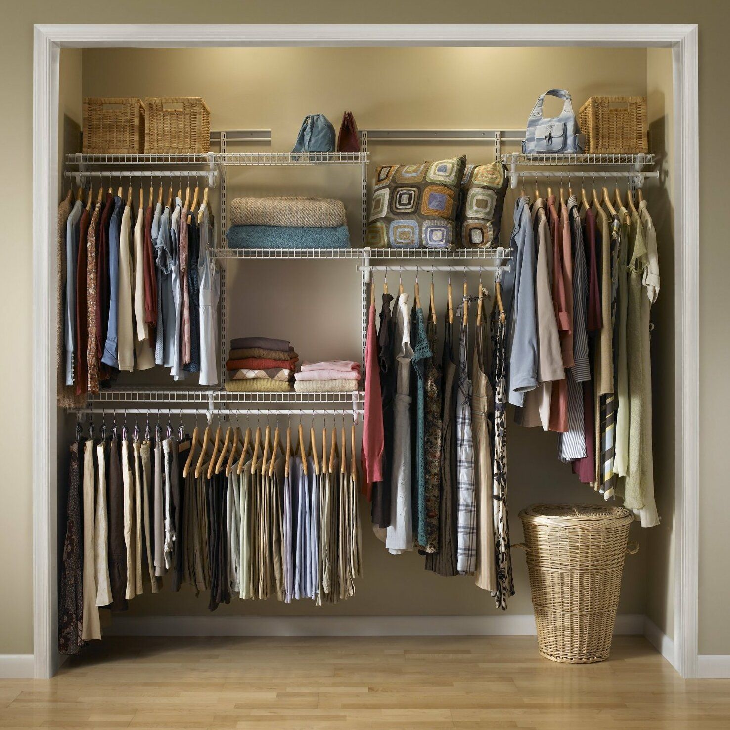 Closetmaid 4 Shelf Adjustable Shelftrack Wardrobe Shelving & Clothes Rail  Kit – 1.8m To 2.4m Wide & Reviews | Wayfair.ie For 4 Shelf Closet Wardrobes (Photo 7 of 15)
