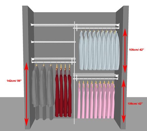 Closetmaid Planning Tips From Organise My Home Intended For Tall Double Rail Wardrobes (View 3 of 15)
