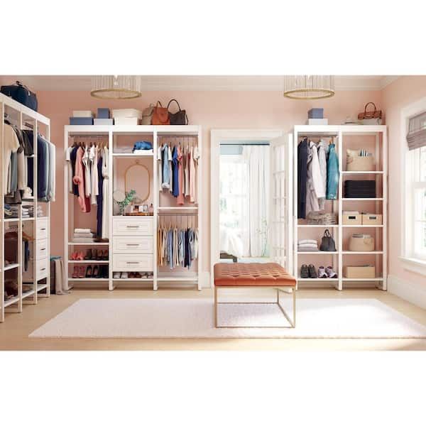 Closetsliberty 68.5 In. W White Adjustable Tower Wood Closet System  With 3 Drawers And 11 Shelves Hs56700 Rw 06 – The Home Depot Intended For 3 Shelving Towers Wardrobes (Photo 14 of 15)