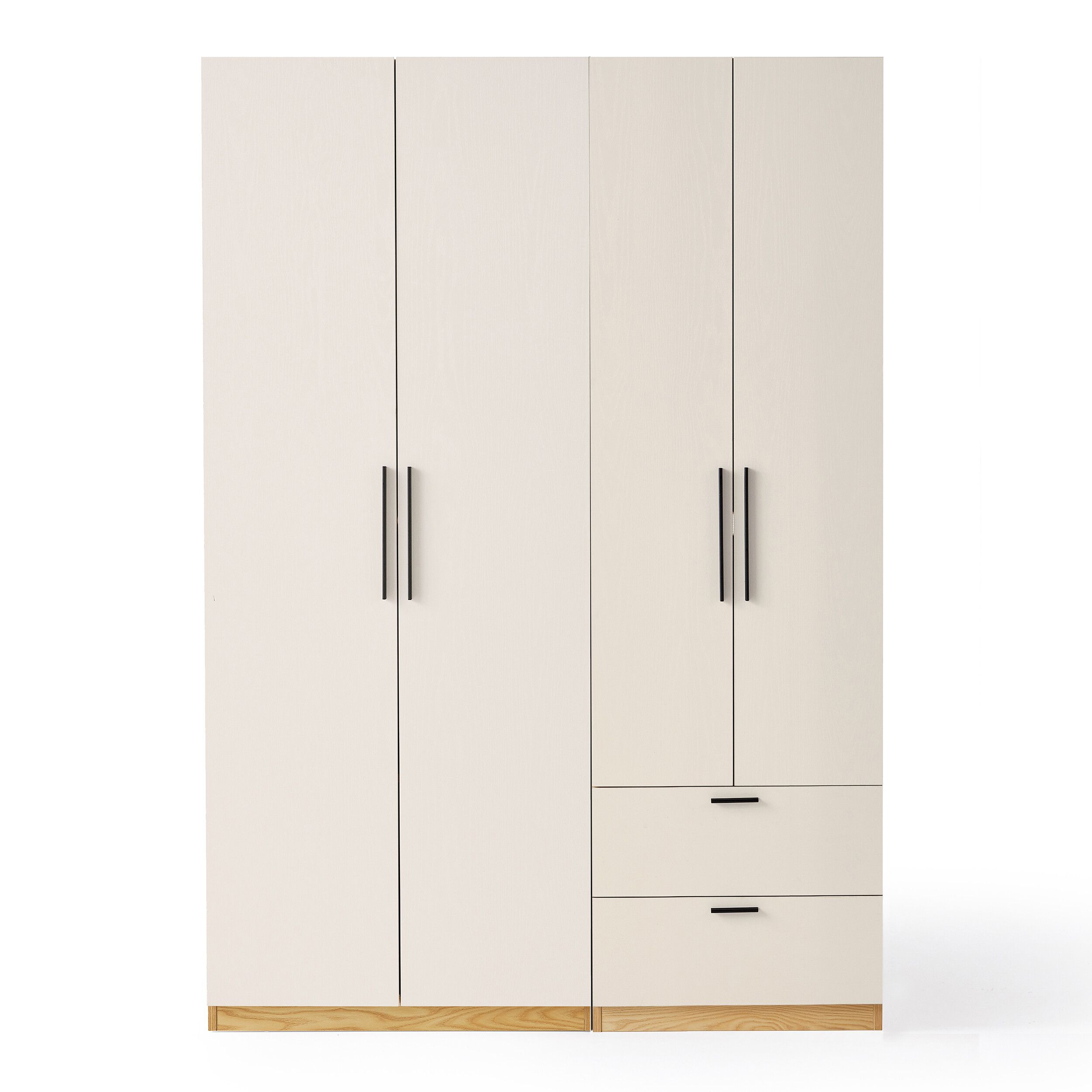 Cohar 1.4m Wardrobe With Drawers Set (white/natural) | Furniture & Home  Décor | Fortytwo With Regard To Cheap White Wardrobes Sets (Photo 12 of 15)