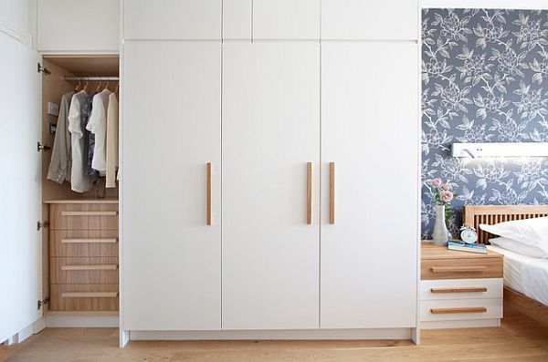 Contemporary London House For A Working Mom & A Man United Fan | Bedroom  Cupboards, Cupboard Design, Bedroom Cupboard Designs Pertaining To White Wood Wardrobes (Photo 2 of 15)