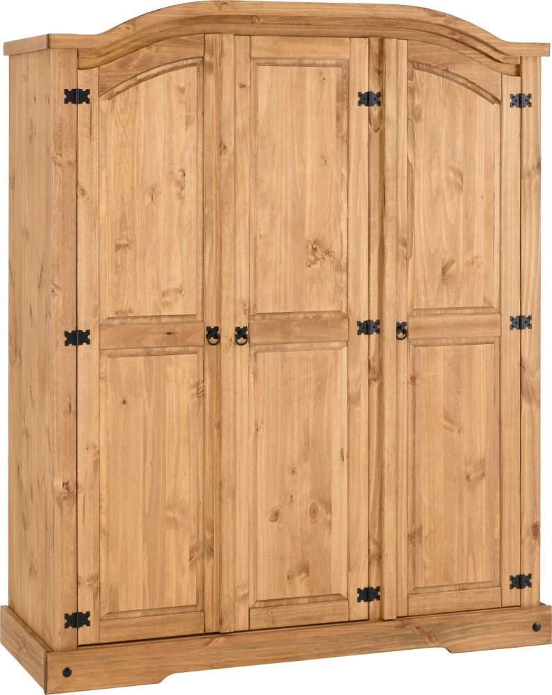 Corona Pine 3 Door Wardrobe Buy Now For £356.24 With Regard To 3 Door Pine Wardrobes (Photo 15 of 15)