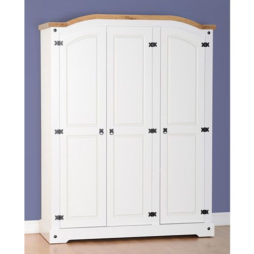Corona White Triple Wardrobe | Beautiful Furniture Bits Norwich Within Corona 3 Door Wardrobes (View 12 of 15)
