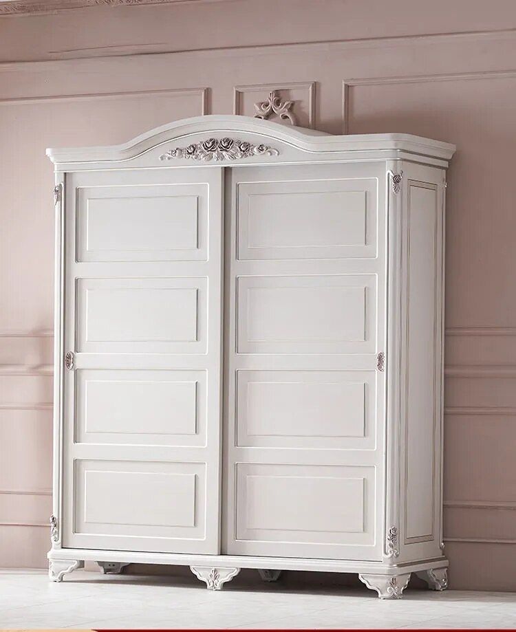 Court French Furniture Solid Wood Wardrobe Main Bedroom European Two Door  Wardrobe Storage Combination – Wardrobes – Aliexpress Regarding Cheap French Style Wardrobes (View 5 of 15)