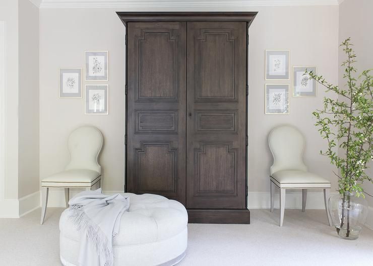 Cream Master Bedroom With Brown French Armoire – Traditional – Bedroom In Cream French Wardrobes (View 13 of 15)
