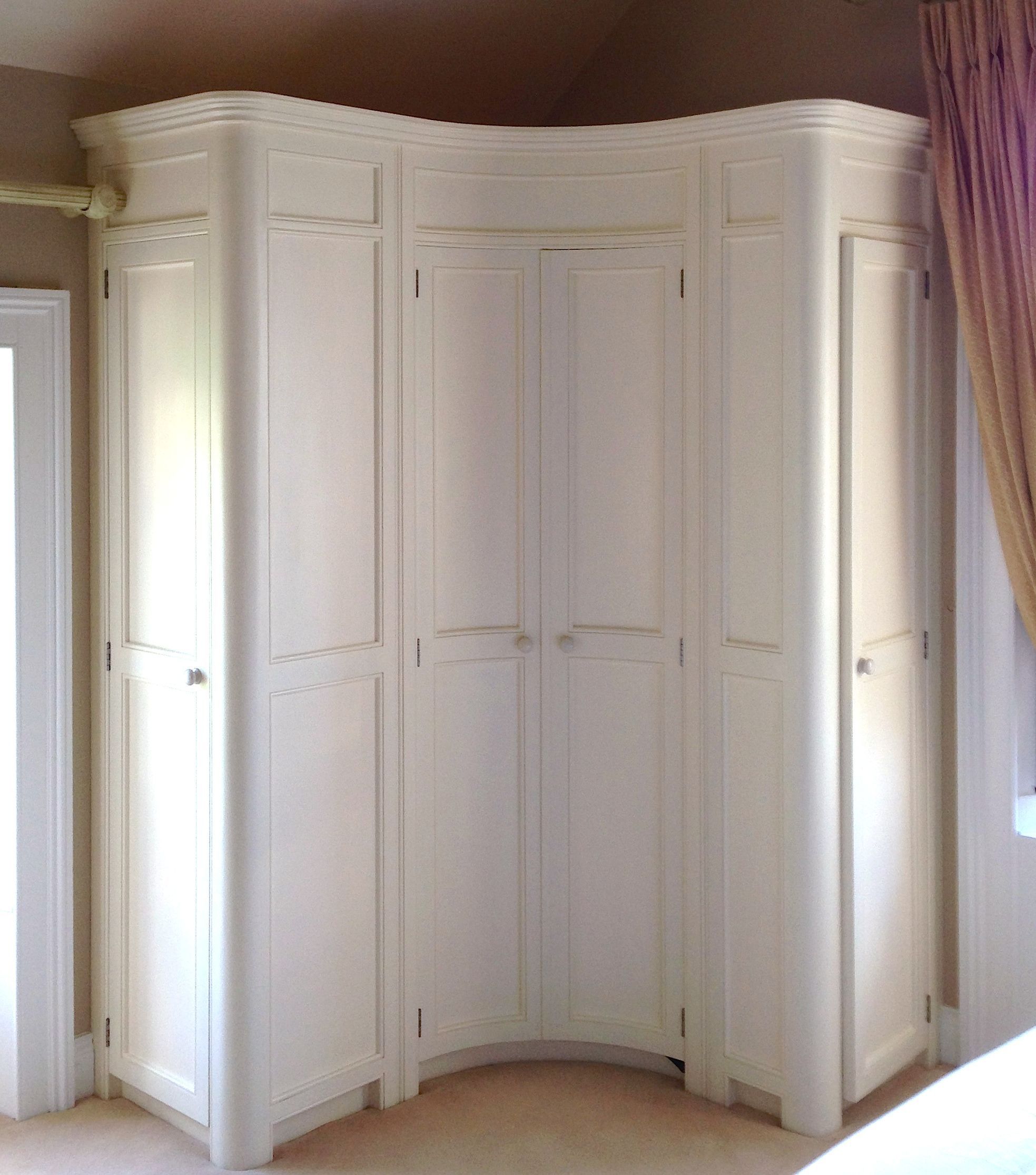 Curved Fitted Corner Wardrobe Hand Painted In A Cream  Www.linehansdesign Https://www.facebo… | Corner Wardrobe, Corner  Wardrobe Closet, Fitted Bedroom Furniture In Curved Corner Wardrobes Doors (Photo 11 of 15)