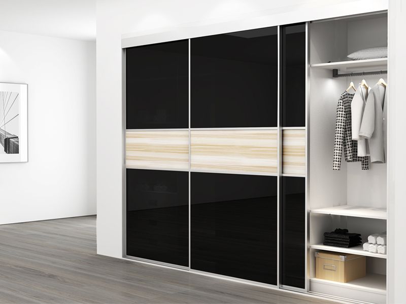 Custom Design Built In Wardrobe Furniture Black Sliding Door Throughout Black Sliding Wardrobes (View 2 of 15)