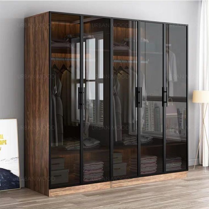 Dallas Modern Industrial Glass Wardrobe – Urban Mood | Wardrobe Design  Bedroom, Glass Wardrobe, Luxury Closets Design Intended For Black Glass Wardrobes (View 4 of 15)