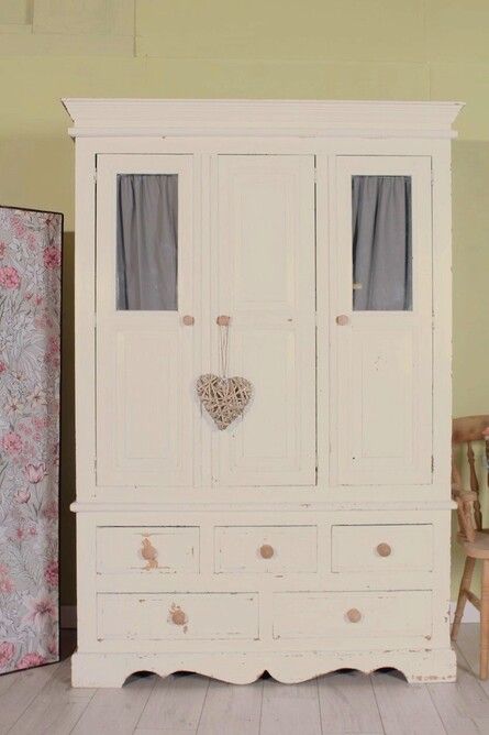 Delivery Options Rustic Shabby Chic Solid Pine Wardrobe (badly Painted)  Project In Hailsham | Friday Ad Inside Shabby Chic Pine Wardrobes (Photo 11 of 15)
