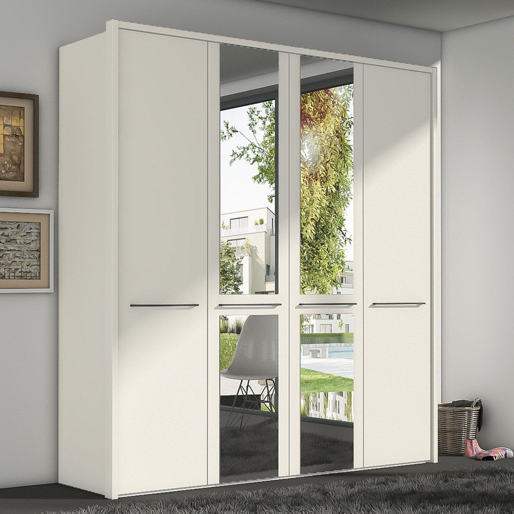 Denby Painted 4 Door 2 Mirrored Wardrobe – Glasswells Intended For White Mirrored Wardrobes (Photo 13 of 18)