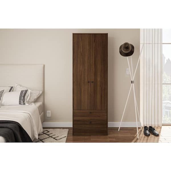 Denmark Dark Brown Armoire With 2 Doors/2 Drawers 70 In. H X 24.5 In. W X  17.5 In (View 11 of 15)