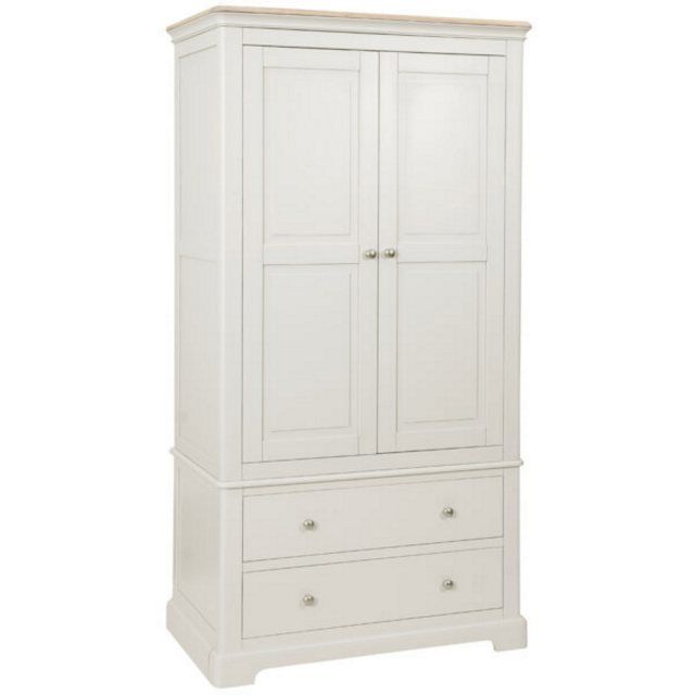 Devonshire Living Devonshire Lydford Painted 2 Drawer Gents Double Wardrobe  – Wardrobes – Hafren Furnishers Inside Wardrobes With Two Drawers (View 13 of 15)