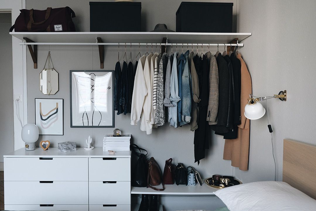 Diy Open Wardrobe – Create More Storage Space Without Cramping The Room |  The Gem Picker Intended For Small Single Wardrobes (View 12 of 13)