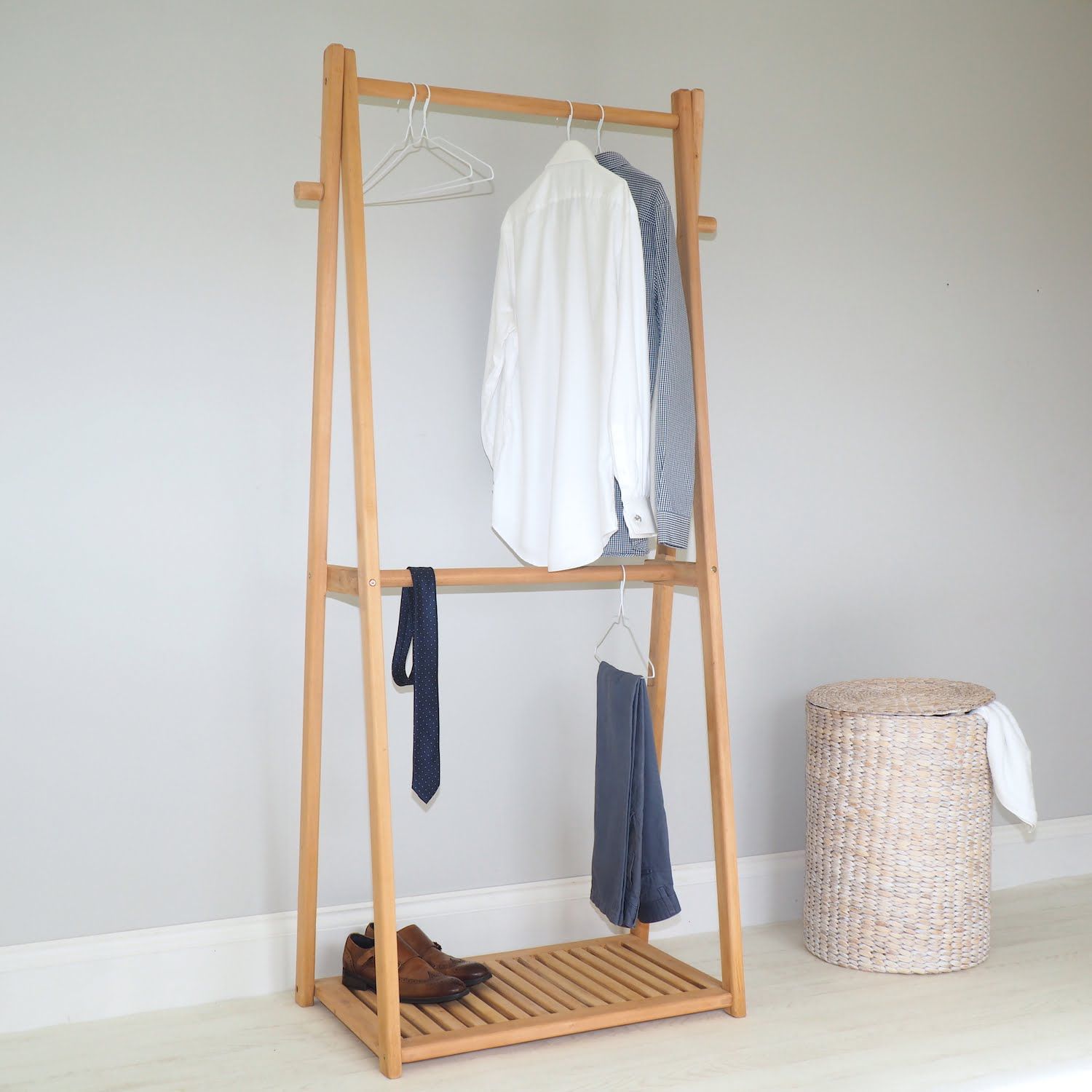 Double Clothes Rail – Stockholm – Zaza Homes Throughout Double Hanging Rail For Wardrobes (Photo 6 of 15)
