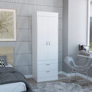 Double Hanging Wardrobe | Wayfair Intended For Wardrobes With Double Hanging Rail (Photo 13 of 15)