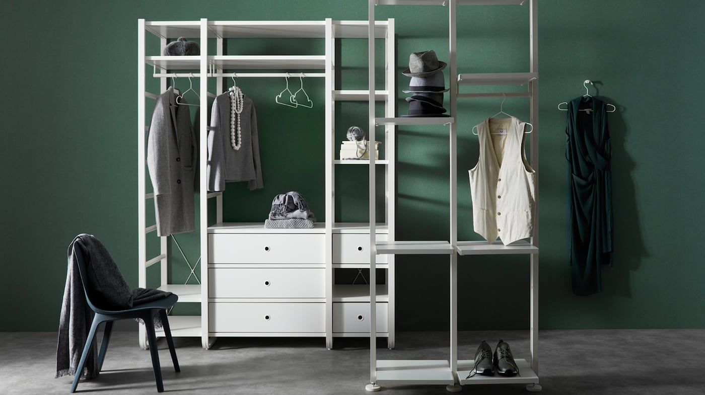 Elvari | Open Wardrobe Storage Shelf System – Ikea Regarding Wardrobes Drawers And Shelves Ikea (View 7 of 15)