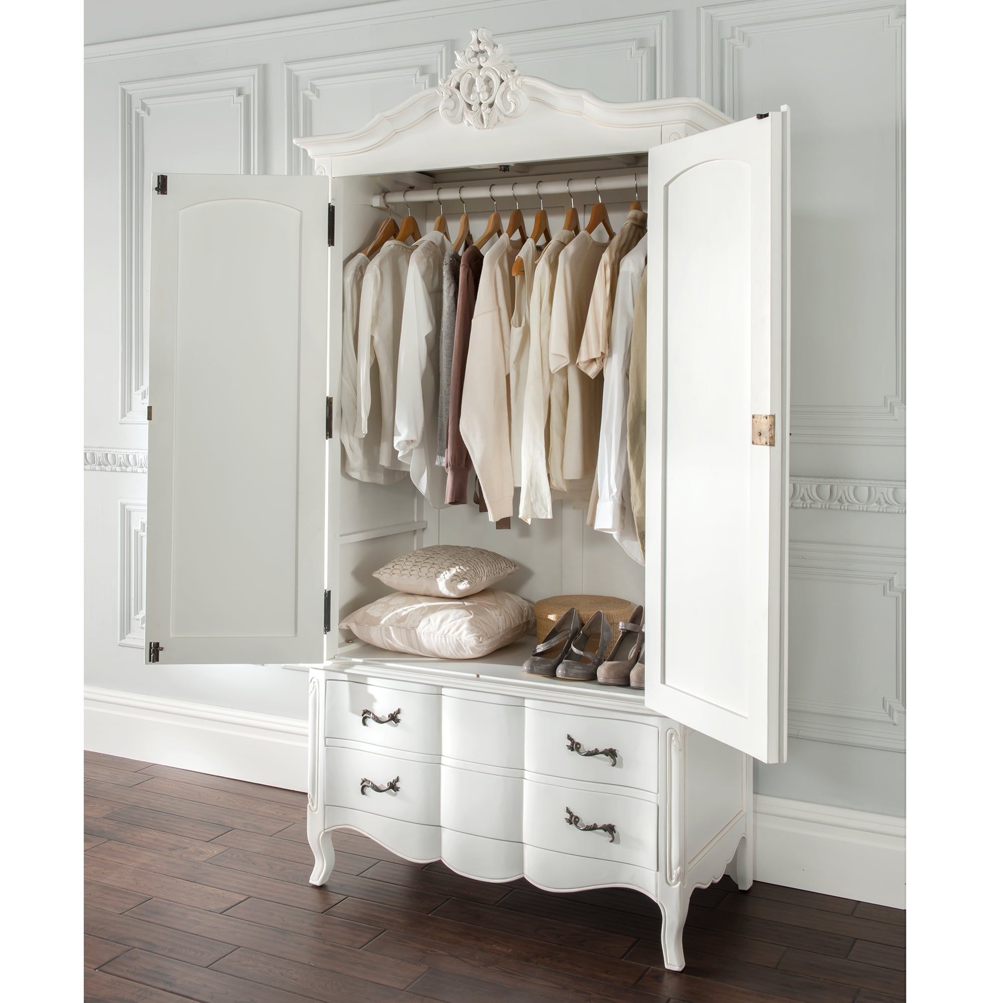 Estelle Antique French Style Wardrobe | Shabby Chic With Vintage Shabby Chic Wardrobes (View 2 of 15)