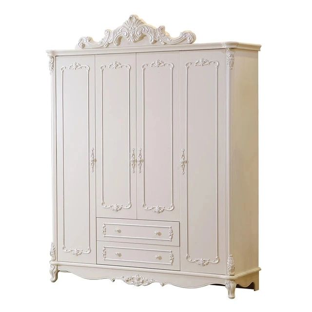 European Style Wardrobe Bedroom Wooden Wardrobe French White Wardrobe –  Wardrobes – Aliexpress In French Style White Wardrobes (View 10 of 15)