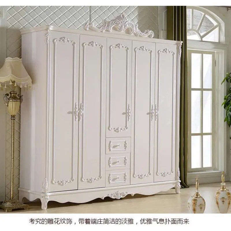 European Style Wardrobe Bedroom Wooden Wardrobe French White Wardrobe –  Wardrobes – Aliexpress Within French Style White Wardrobes (View 12 of 15)