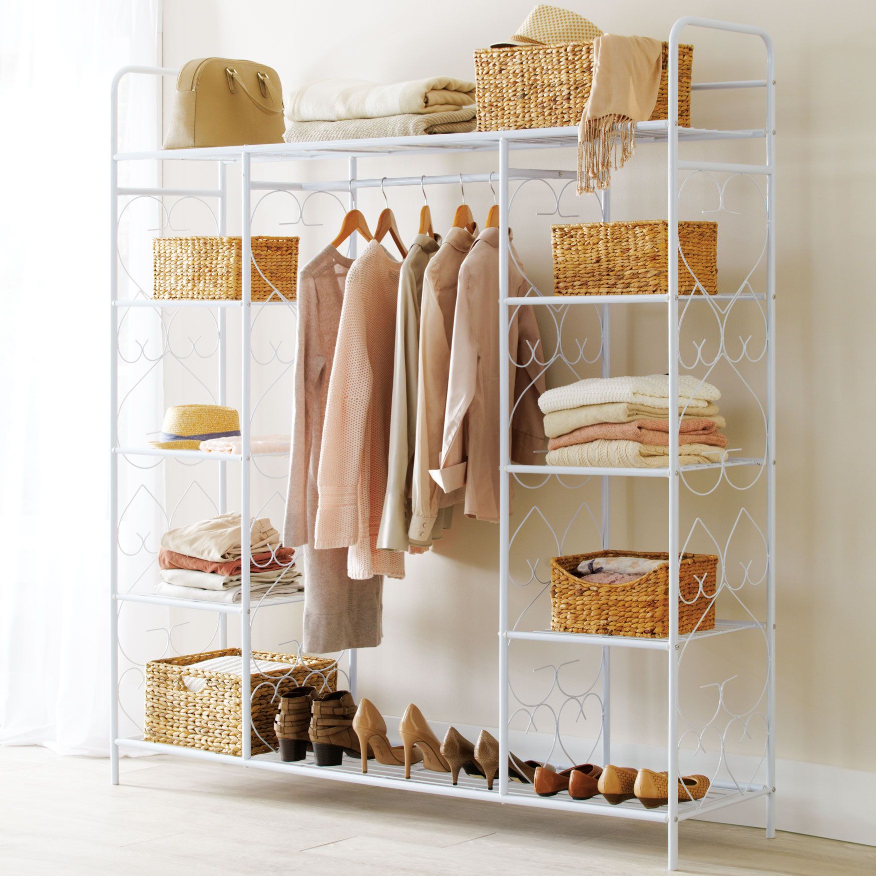 Extra Large 5 Tier Metal Closet | Brylane Home Pertaining To 5 Tiers Wardrobes (View 6 of 15)
