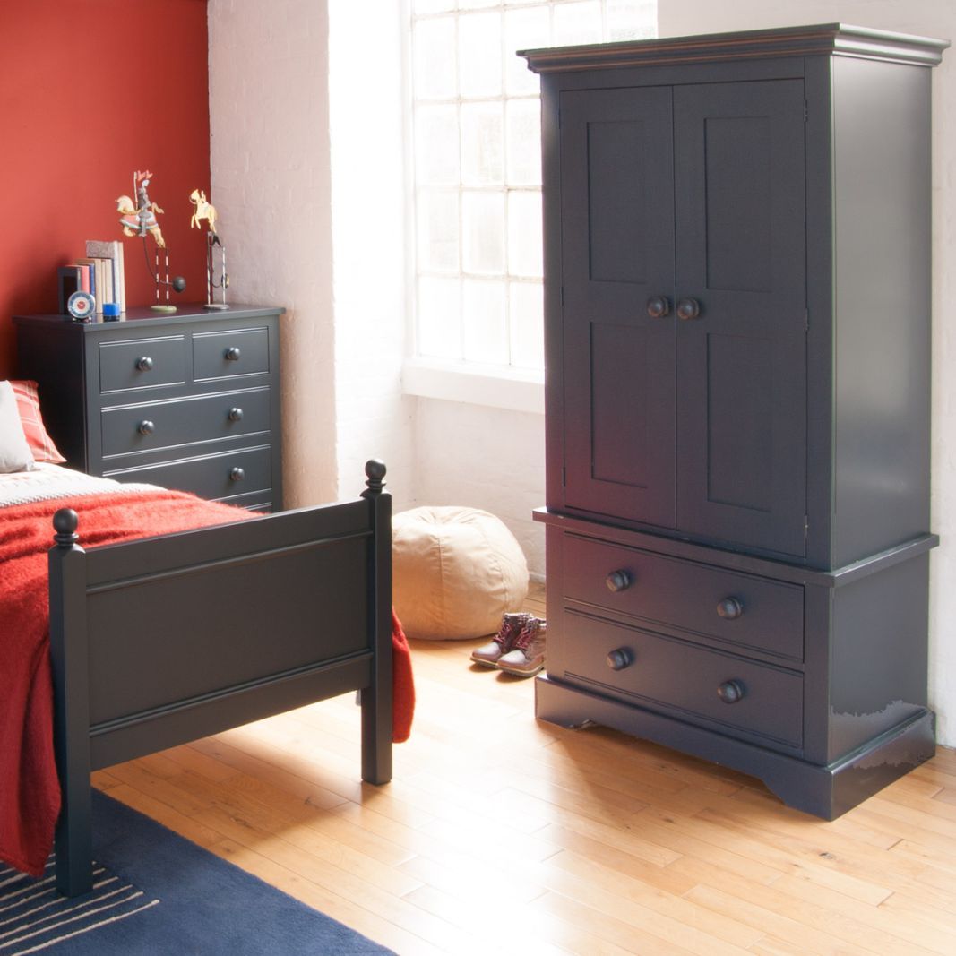 Fargo Combination Wardrobe – Painswick Blue | Child's Traditional Wardrobe  | Little Folks Furniture Pertaining To Chest Of Drawers Wardrobes Combination (Photo 12 of 15)