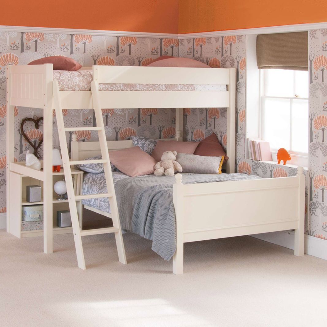 Fargo High Sleeper With Small Double Bed – Ivory White | Little Folks  Furniture Throughout High Sleeper Cabin Bed With Wardrobes (Photo 11 of 15)