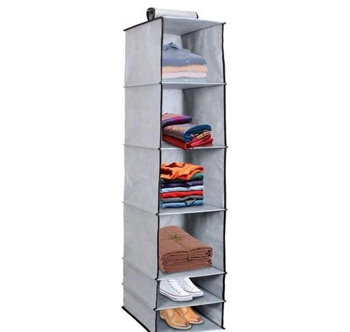 Fcity.in – Home Style India Non Woven Hanging 6 Shelves Foldable Wardrobe  Closet With Regard To 6 Shelf Non Woven Wardrobes (Photo 13 of 15)