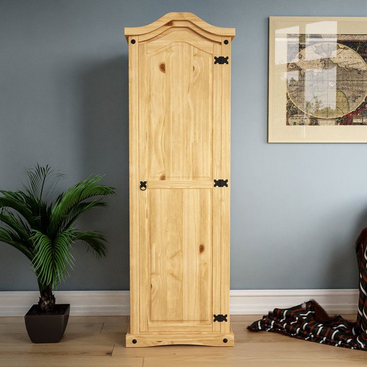 Fernleaf Harold 1 Door Solid Wood Wardrobe & Reviews | Wayfair.co.uk Regarding Single Door Pine Wardrobes (Photo 6 of 15)