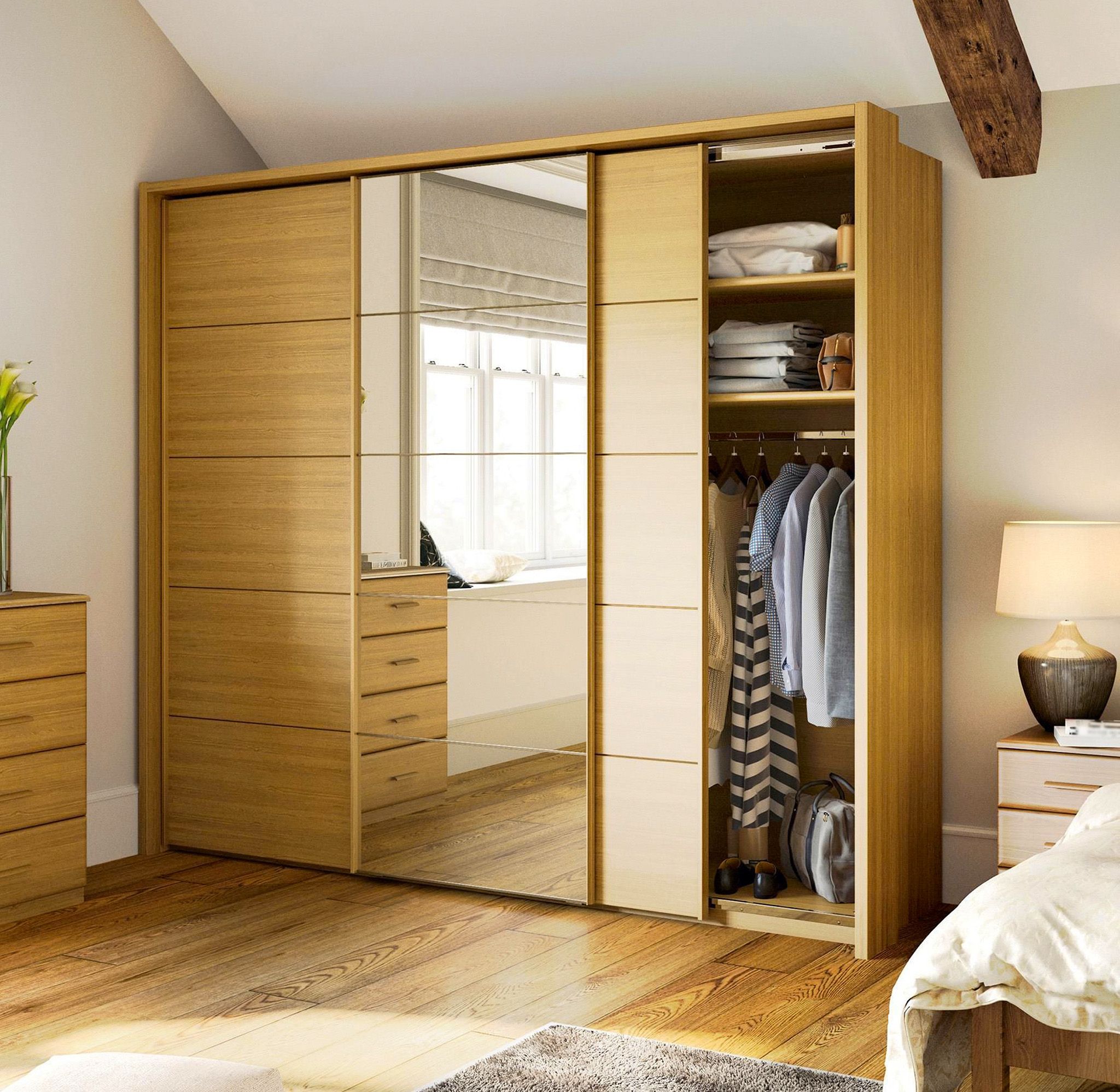 Fitted Wardrobes Ideas | Elegant Mirrored Wardrobe Designs In Mirrored Wardrobes With Drawers (View 11 of 15)